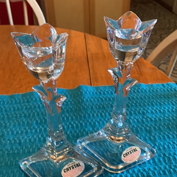 Lead crystal candle holders. Is - Picture 4 of 5